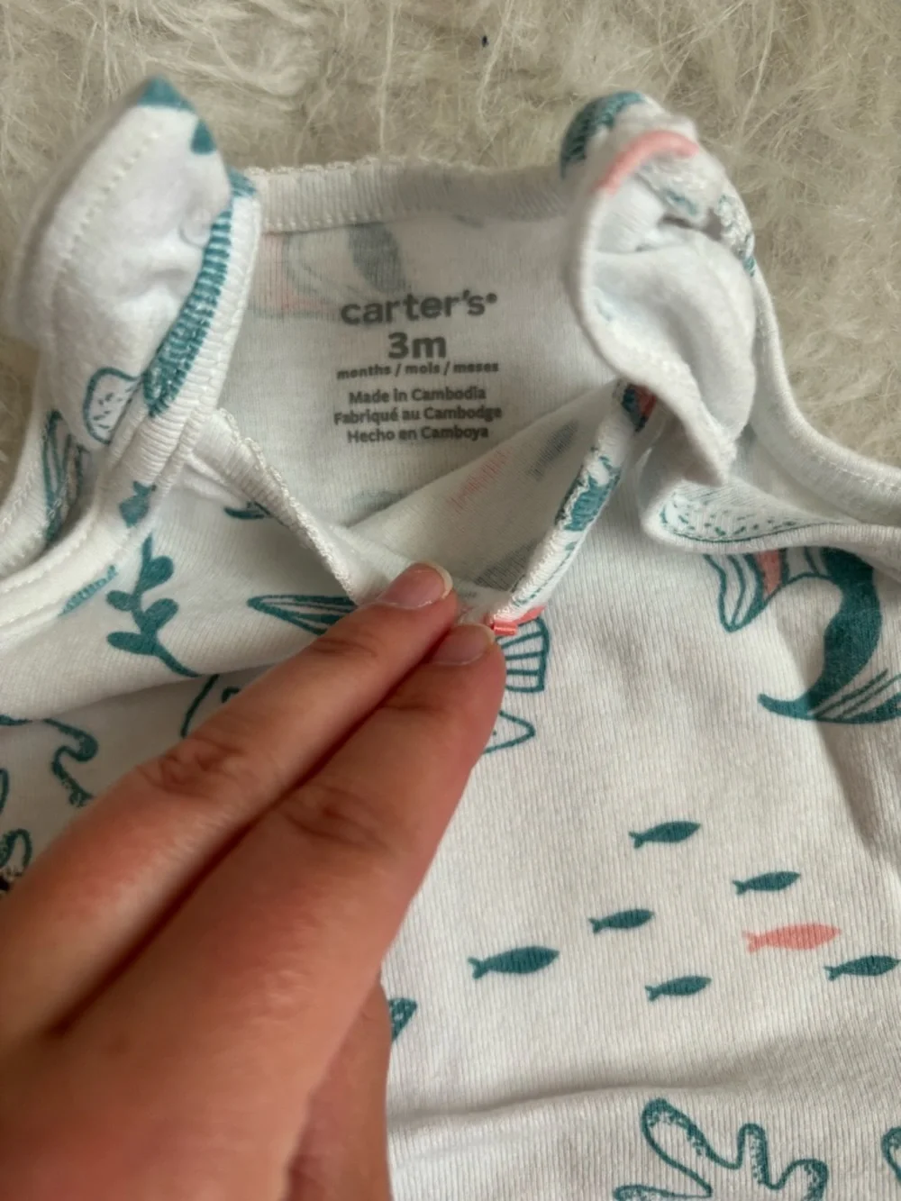 Carter's Baby Girl Matching 7 Piece Tropical Ocean Bodysuit & Shorts Set